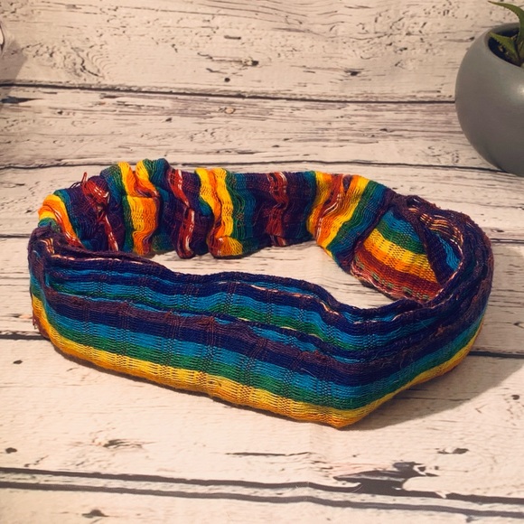 ✖️Rainbow Hippie Fabric Batik Style Headband - Picture 4 of 7